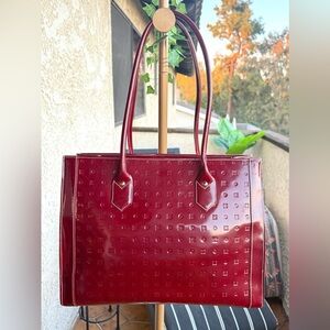 ARCADIA All day Glossy Burgundy Tote Bag